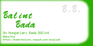 balint bada business card